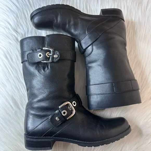 Stuart Weitzman Lotroops Moto Harness Boots Size 7