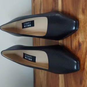 Stuart Weitzman Ossarah Chex Calf Heels Black Size 10.5 AA Can Fit 10 A
