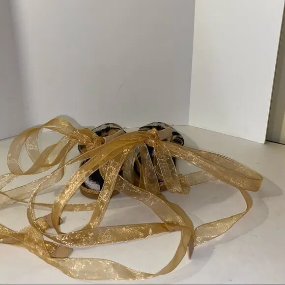 STUART WEITZMAN ribbon lace up espadrille ballet flats 7.5