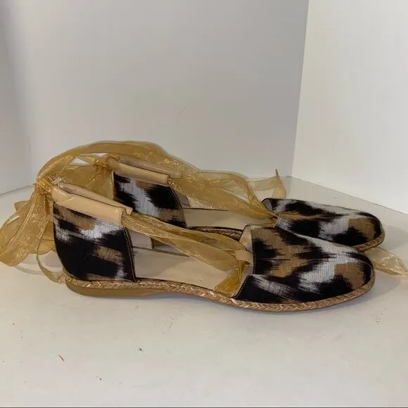 STUART WEITZMAN ribbon lace up espadrille ballet flats 7.5