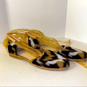 STUART WEITZMAN ribbon lace up espadrille ballet flats 7.5
