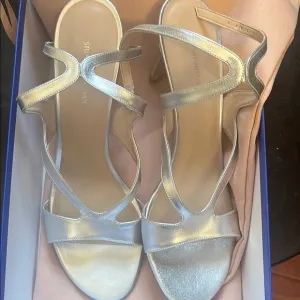 Stuart Weitzman Silver Strappy Sandals