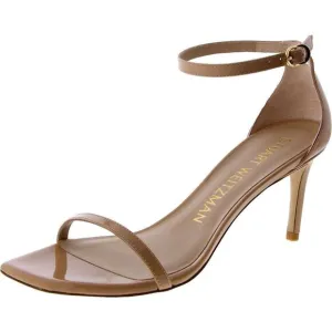 Stuart Weitzman Womens Nudistcurve 75 Beige Leather Casual Heels Shoes