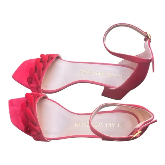 Stuart Weitzman Women's Red Ankle Strap Heels
