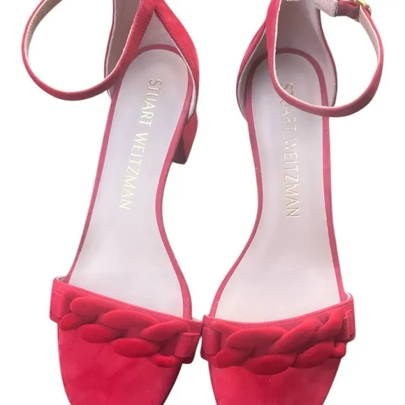 Stuart Weitzman Women's Red Ankle Strap Heels