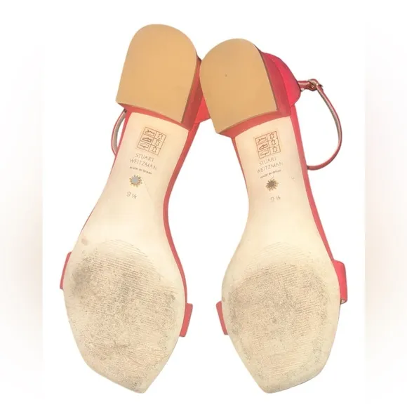 Stuart Weitzman Women's Red Ankle Strap Heels