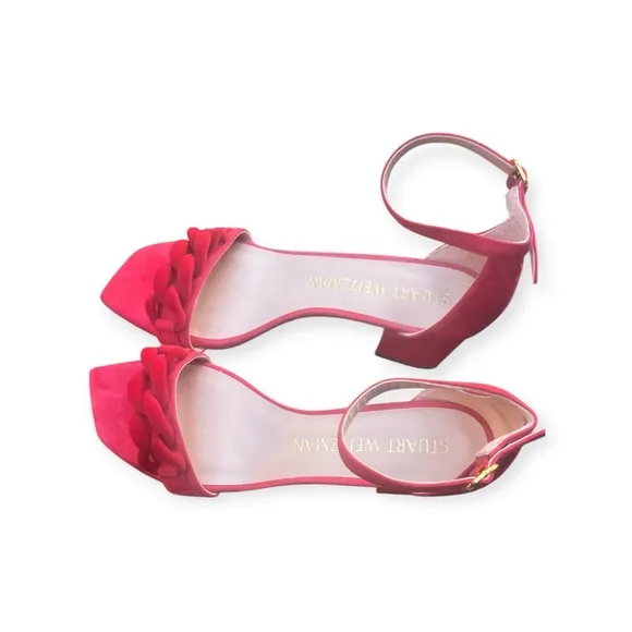 Stuart Weitzman Women's Red Ankle Strap Heels