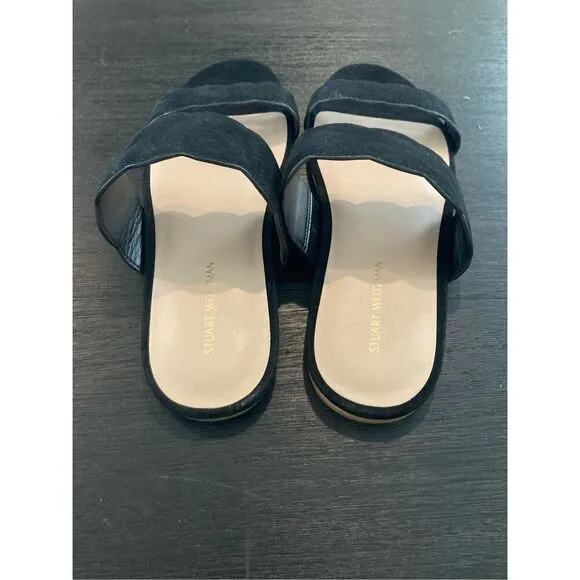 STUART WEITZMAN SANTORINI SCALLOP‎ SLIDE SANDAL