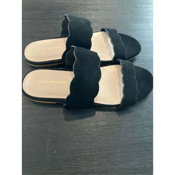 STUART WEITZMAN SANTORINI SCALLOP‎ SLIDE SANDAL