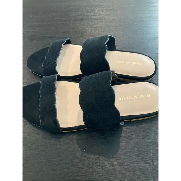 STUART WEITZMAN SANTORINI SCALLOP‎ SLIDE SANDAL