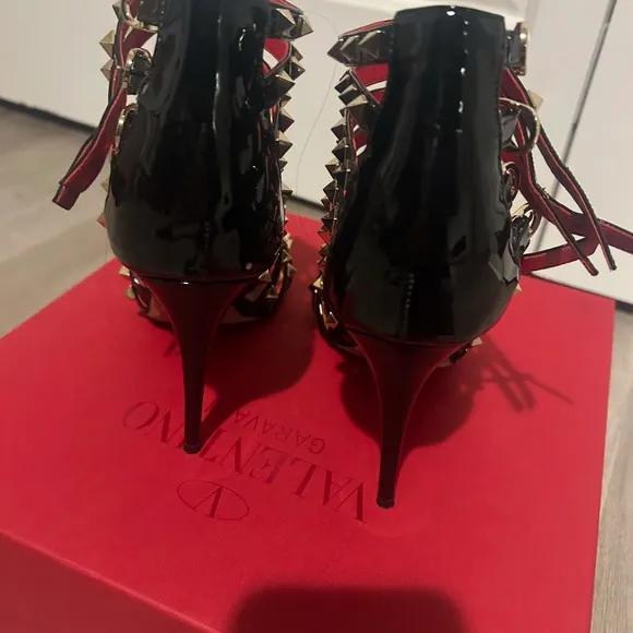 Studded Black and Red Heels