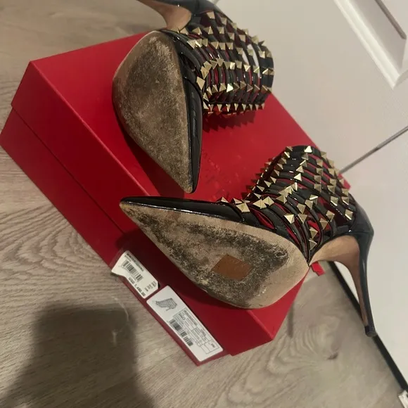Studded Black and Red Heels