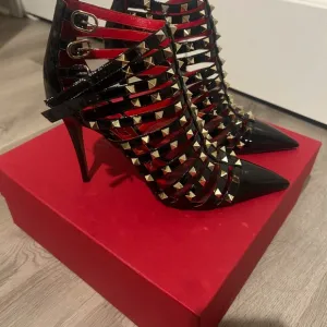 Studded Black and Red Heels