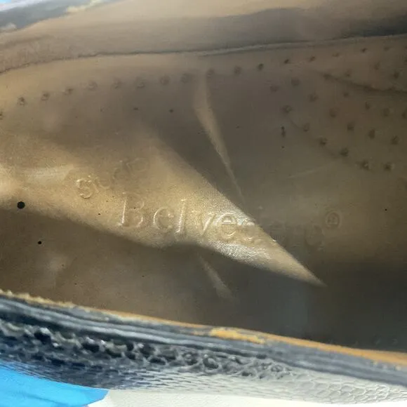 Studio Belvedere Men's Ostrich Skin Black Leather Oxford Shoes Size 12 B Used