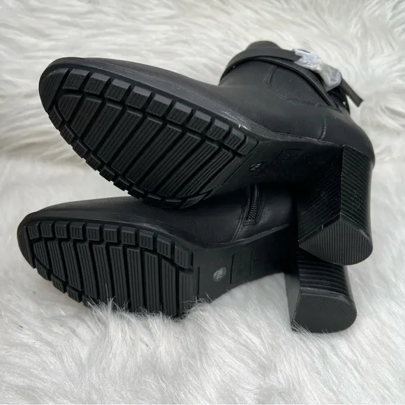 Style Co Laleen Buckled Heeled Booties Black Size 7.5M