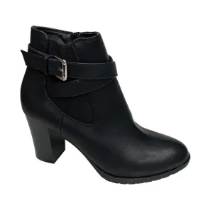 Style Co Laleen Buckled Heeled Booties Black Size 7.5M