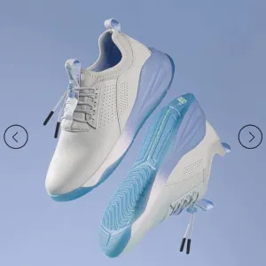 Stylish White and Blue Sneakers