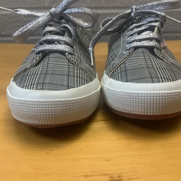 Superga 2750 COTU Classic Unisex Sneakers Women's 7.5 Men's 6 British Gray Plaid
