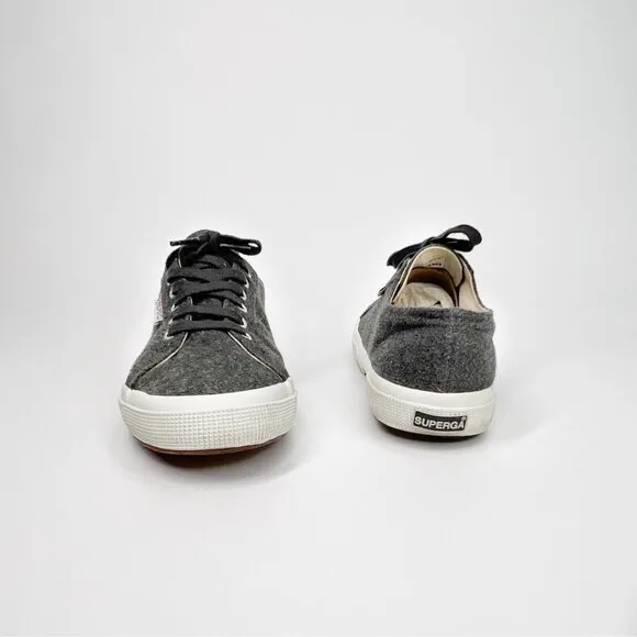 SUPERGA Gray Classic Wool Sneakers With White Rubber Sole M: 8.5 W: 10