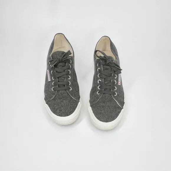 SUPERGA Gray Classic Wool Sneakers With White Rubber Sole M: 8.5 W: 10