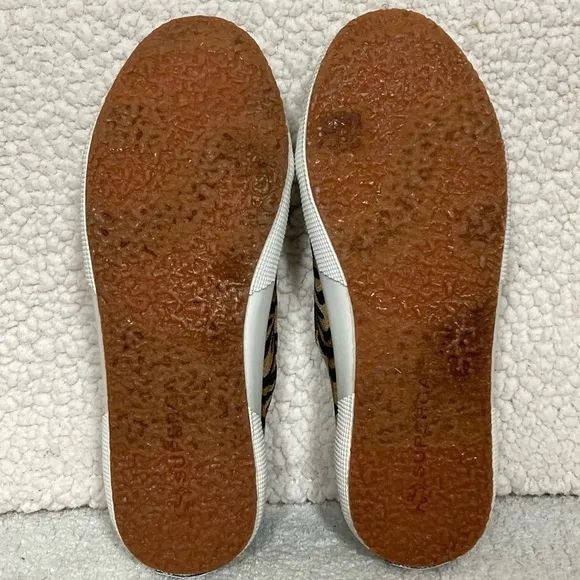 Superga Womens Animal Velvet Print Gold Fashion Sneakers Shoes SZ US 8.5 NWT