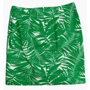 Talbots Petites Palm Leaf Cotton Blend Skirt A Line Womens Size 8P