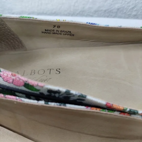 Talbots Umbra Butterfly Floral Botanical Ballet Flat Sandals Size 7B