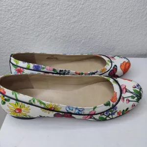 Talbots Umbra Butterfly Floral Botanical Ballet Flat Sandals Size 7B