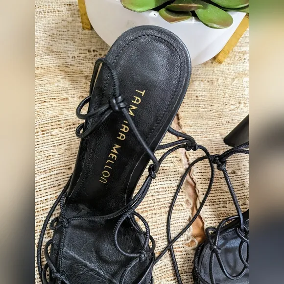 Tamara Mellon Napa Flora Sandals in Black