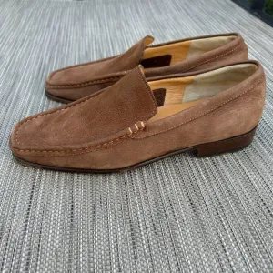 Tanino Crisci Handmade Italian Designer Mens Suede Camel/Beige Shoes/Loafers 7M