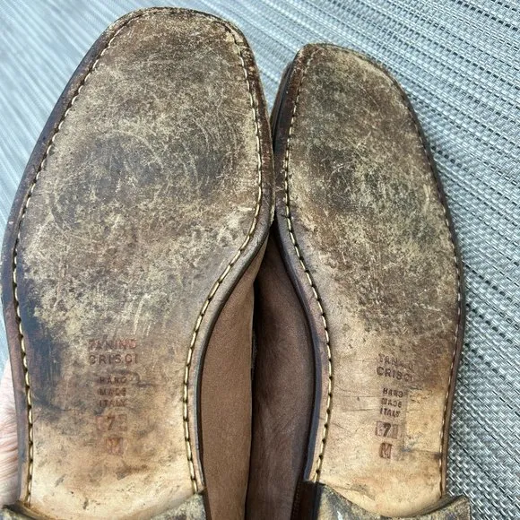 Tanino Crisci Handmade Italian Designer Mens Suede Camel/Beige Shoes/Loafers 7M