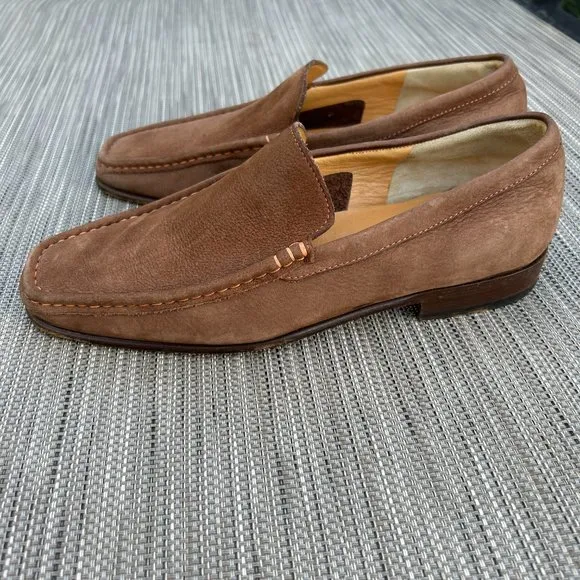 Tanino Crisci Handmade Italian Designer Mens Suede Camel/Beige Shoes/Loafers 7M