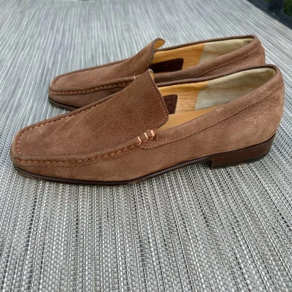 Tanino Crisci Handmade Italian Designer Mens Suede Camel/Beige Shoes/Loafers 7M