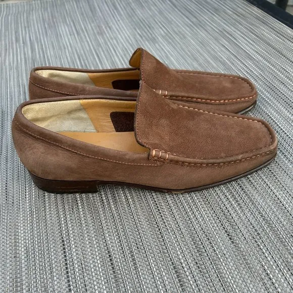 Tanino Crisci Handmade Italian Designer Mens Suede Camel/Beige Shoes/Loafers 7M