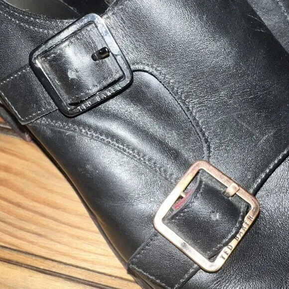 Ted Baker Mazzano Double Monk Strap Dress Shoes Mens Size 12 Black‎ Leather