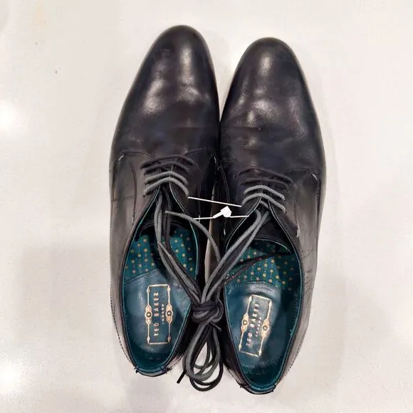 Ted Baker Men's Fonntan Black Leather Oxford Shoes sz 10 US
