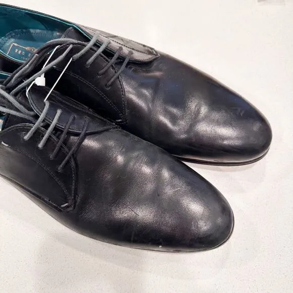 Ted Baker Men's Fonntan Black Leather Oxford Shoes sz 10 US