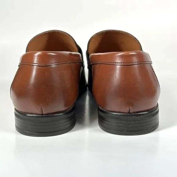 Ted Baker Shoes Mens Size 12 Penny Loafers &quot;BENJY” Cognac Brown Leather
