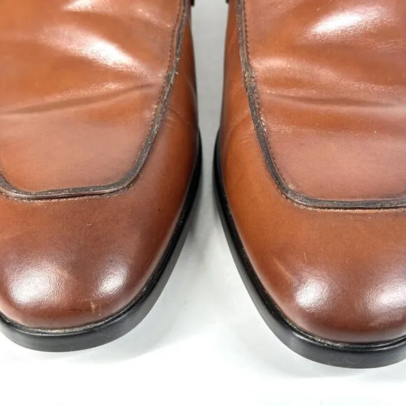 Ted Baker Shoes Mens Size 12 Penny Loafers &quot;BENJY” Cognac Brown Leather