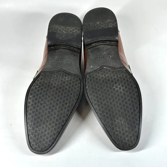 Ted Baker Shoes Mens Size 12 Penny Loafers &quot;BENJY” Cognac Brown Leather