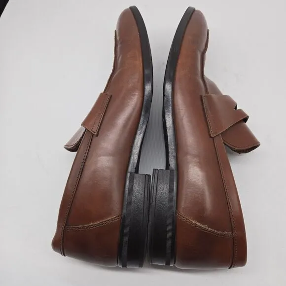 Ted Baker Shoes Mens Size 9.5 EU 42.5 Penny Loafers BENJY Cognac Brown Leather