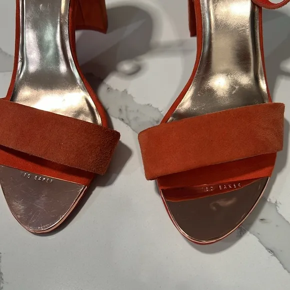Ted Baker Women's Orange Heeled Sandals NWOT SB7