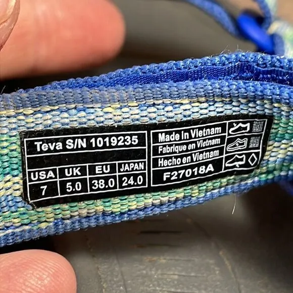Teva Hurricane XLT2 Women’s Sz 7 Blue Lago Adjustable Hook &amp; Loop Hiking Sandals