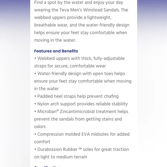 Teva |Men's Winstead Sandals | Size: 11