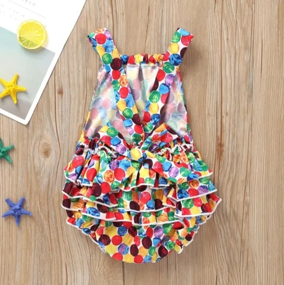 The Very Hungry Caterpillar Romper Smash Cake Birthday Dress Clothes Outfit bow