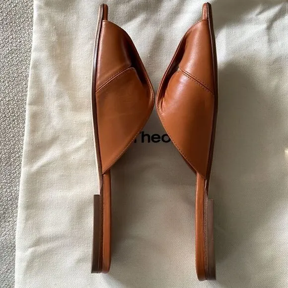 Theory Tan Leather Sandals