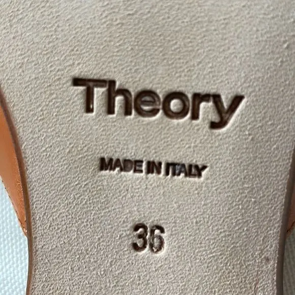 Theory Tan Leather Sandals