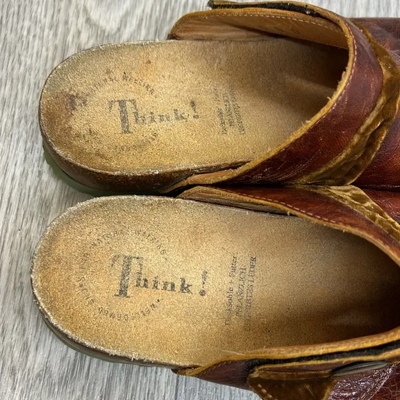 THINK! Slip on Leather Mules