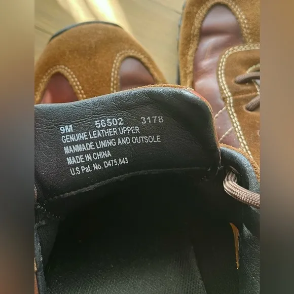 Timberland Brown and Orange Leather and Suede sneakers Size 9