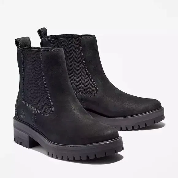 Timberland Courmayeur Valley TB-0A1J66-015 Women's 11 Black Chelsea Boots TF5003